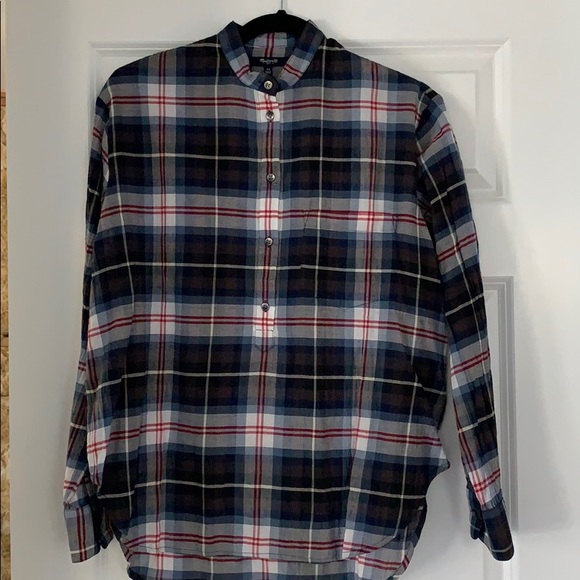 Madewell Tops - Madewell navy white red plaid tunic top